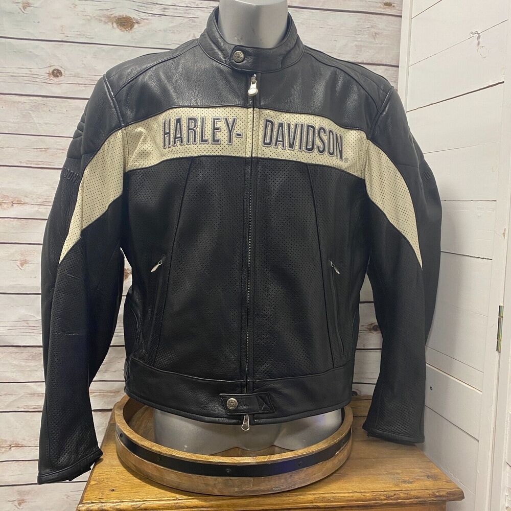 VTG Leather Harley Davidson An American Legend Jacket Coat Ladies Women's 2XL
